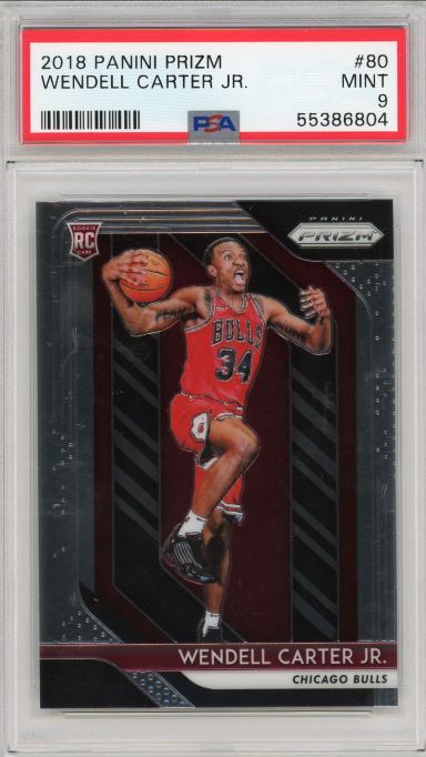 2018-19 Panini Prizm Wendell Carter Jr Rookie #80 PSA 9