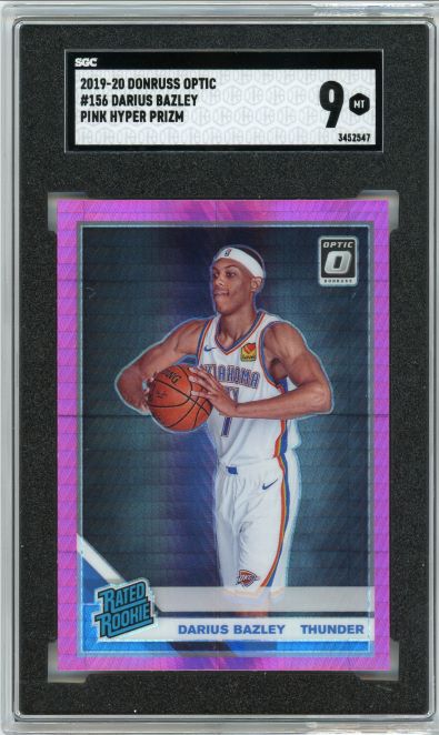 2019-20 Donruss Optic Pink Hyper Darius Bazley Rated Rookie #156 SGC 9