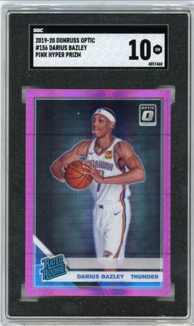 2019-20 Donruss Optic Pink Hyper Darius Bazley Rated Rookie #156 SGC 10