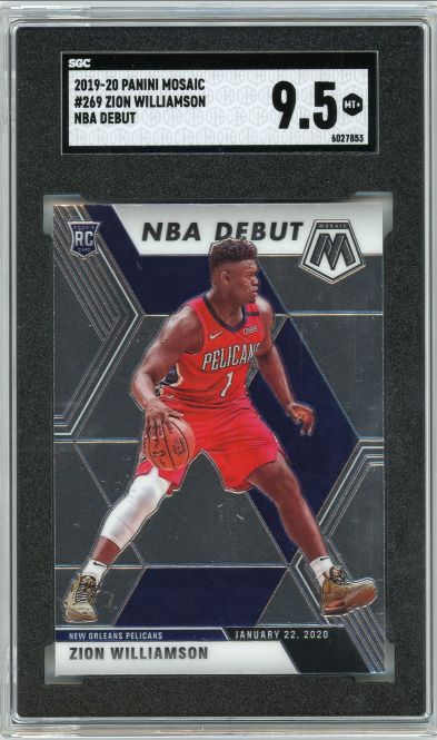 2019-20 Panini Mosaic Zion Williamson NBA Debut #269 SGC 9.5