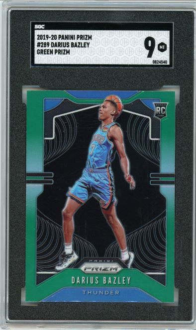 2019-20 Prizm Darius Bazley Green Rookie #289 SGC 9