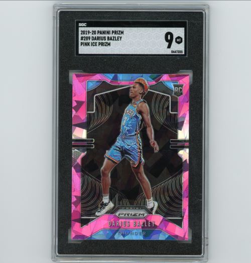 2019-20 Panini Prizm Pink Ice Darius Bazley Rookie #289 SGC 9