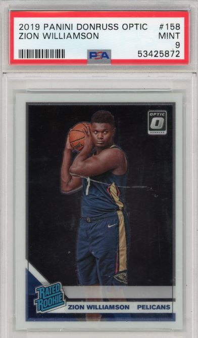 2019-20 Donruss Optic Zion Williamson Rated Rookie #158 PSA 9