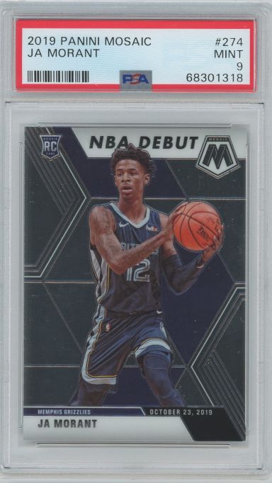 2019 Panini Mosaic Ja Morant NBA Debut #274 PSA 9