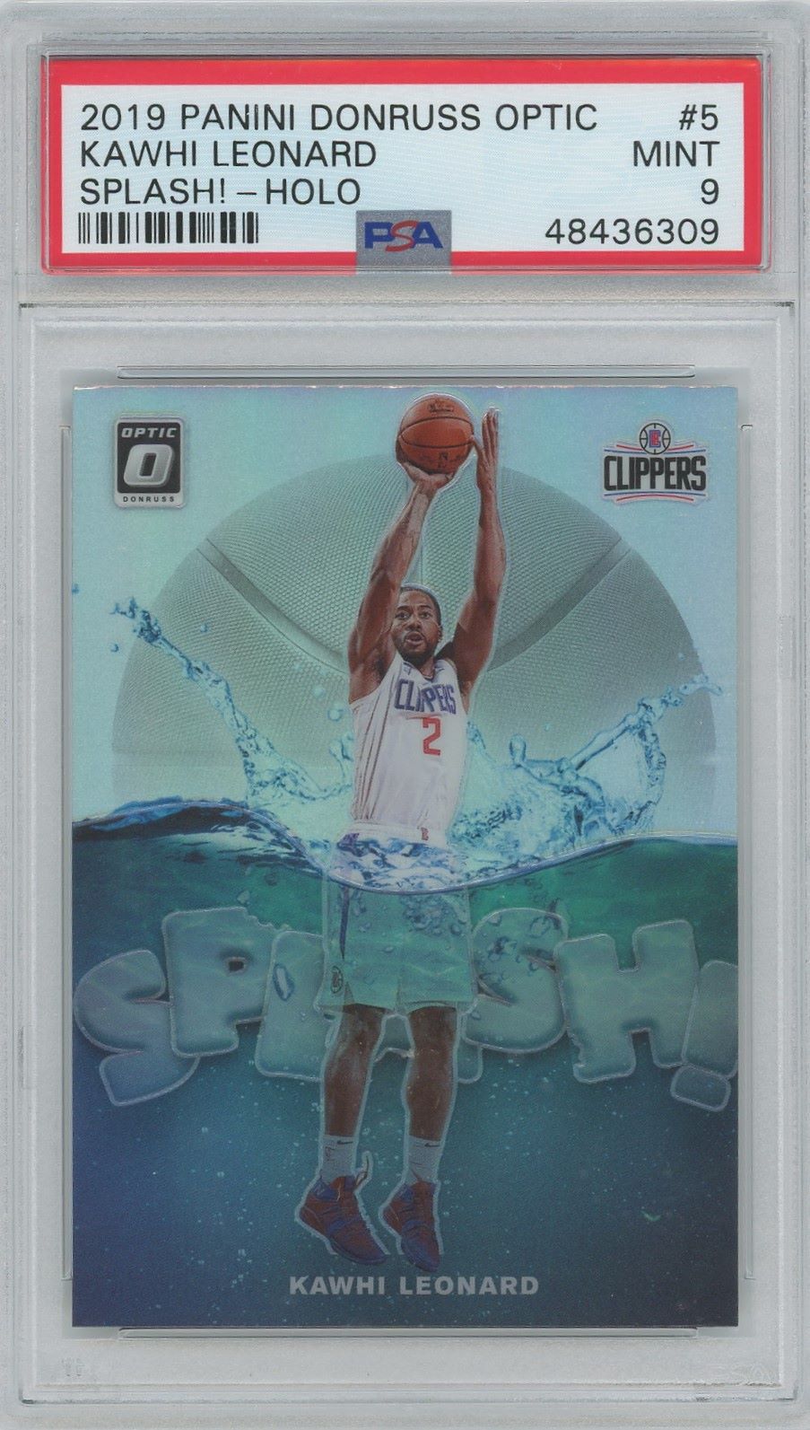 2019 Donruss Optic Kawhi Leonard Splash! Holo #5 PSA 9