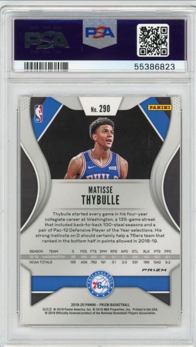 2019 Panini Ruby Wave Prizm Matisse Thybulle Rookie #290 PSA 10