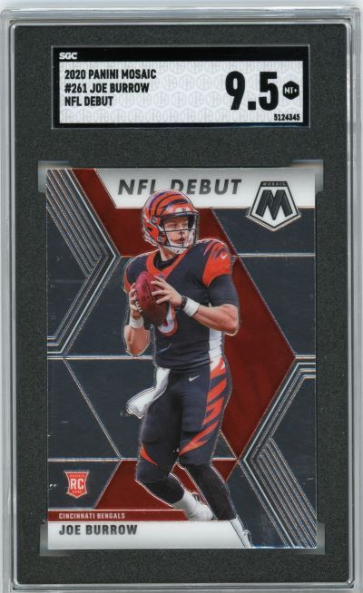 2020 Panini Mosaic NFL Debut Joe Burrow Rookie #261 SGC 9.5