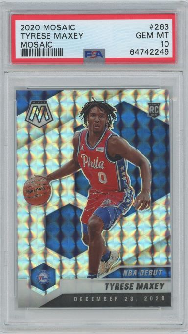 2020 Panini Mosaic Tyrese Maxey Silver Rookie #263 PSA 10