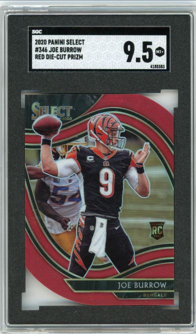 2020 Select Field Level Joe Burrow Red Die-Cut Rookie #346 SGC 9.5