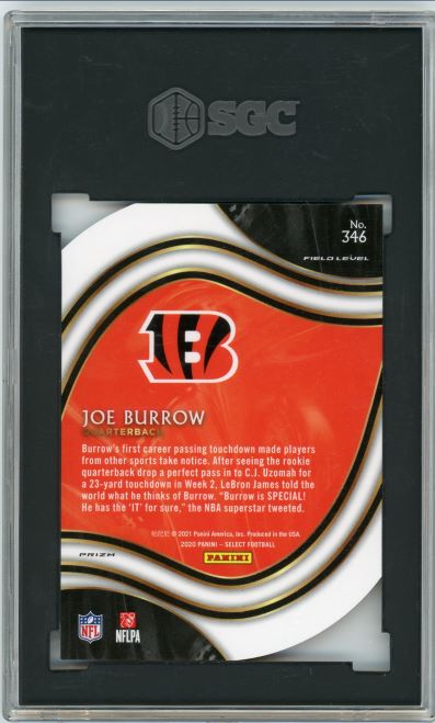 2020 Select Field Level Joe Burrow Red Die-Cut Rookie #346 SGC 9.5