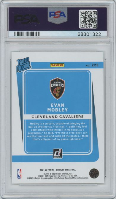 2021 Donruss Evan Mobley Rated Rookie #225 PSA 10