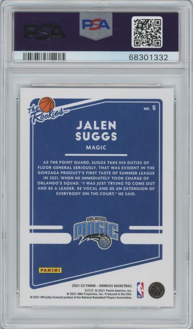 2021 Donruss Jalen Suggs The Rookies #5 PSA 8