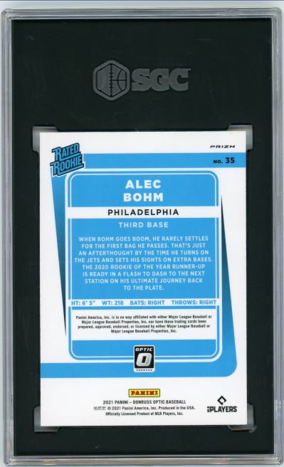 2021 Donruss Optic Alec Bohm Rated Rookie Halo #35 SGC 9