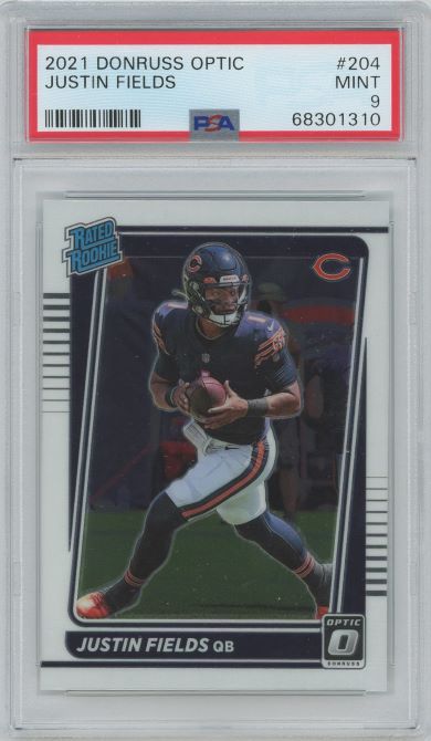 2021 Donruss Optic Justin Fields Rated Rookie #204 PSA 9