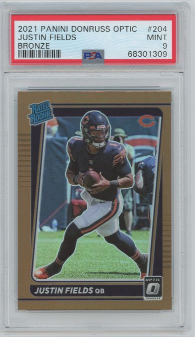 2021 Donruss Optic Justin Fields Bronze Rated Rookie #204 PSA 9