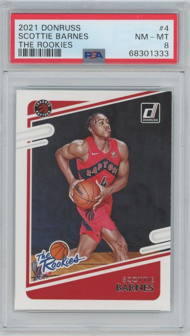 2021 Donruss Scottie Barnes The Rookies #4 PSA 8