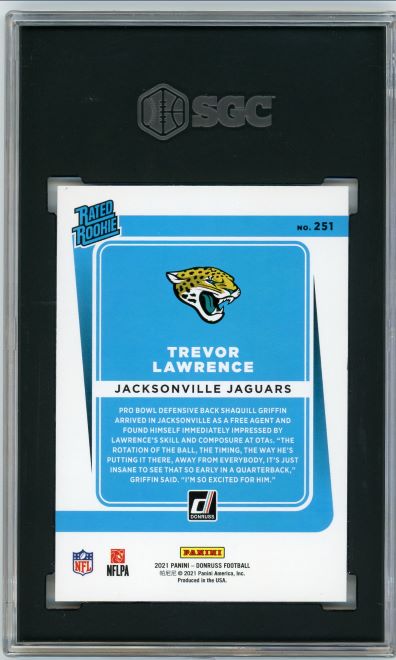 2021 Donruss Trevor Lawrence Rated Rookie #251 SGC 9.5