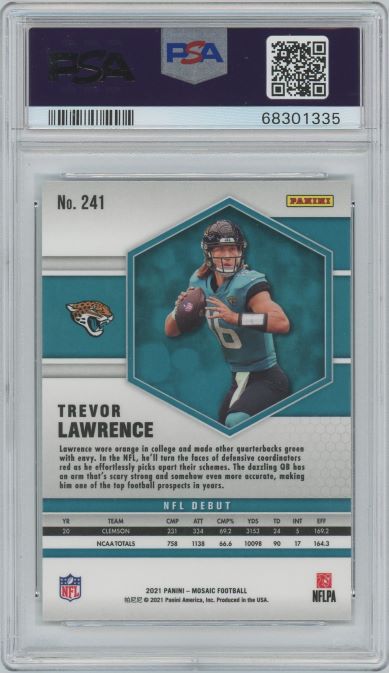 2021 Mosaic Trevor Lawrence NFL Debut #241 PSA 9