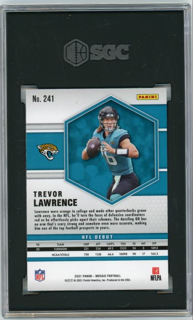 2021 Mosaic Trevor Lawrence NFL Debut #241 SGC 10