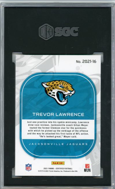 2021 Panini Certified Trevor Lawrence Graffiti Rookie SGC 9.5