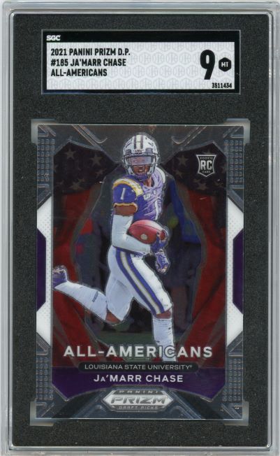 2021 Prizm Draft Picks All Americans Jamarr Chase Rookie #185 SGC 9