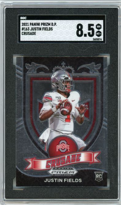 2021 Panini Prizm Crusade Justin Fields Draft Picks #163 SGC 8.5