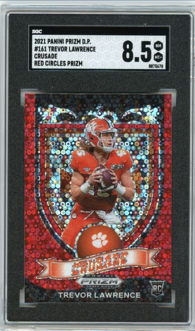 2021 Prizm Draft Picks Red Circles Crusade Trevor Lawrence #161 SGC 8.5