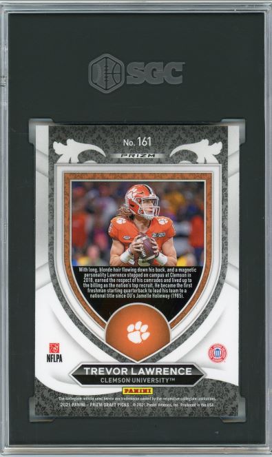 2021 Prizm Draft Picks Red Circles Crusade Trevor Lawrence #161 SGC 8.5