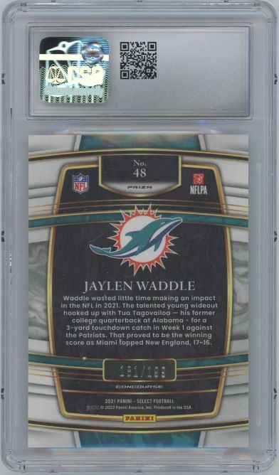 2021 Panini Select Jaylen Waddle Blue Rookie #48 #181/199 CSG 9.5