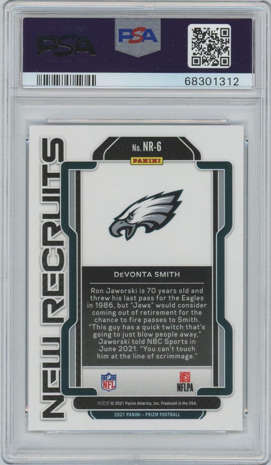 2021 Panini Prizm Devonta Smith New Recruits #NR6 PSA 10