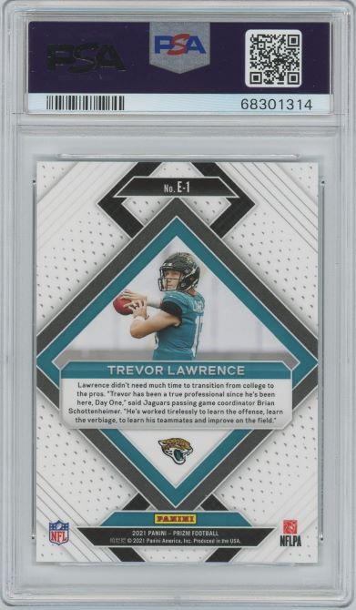 2021 Panini Prizm Trevor Lawrence Emergent Rookie #E1 PSA 9