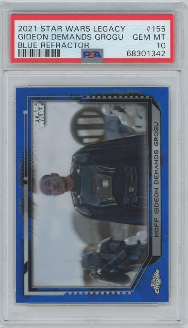 2021 Topps Chrome Star Wars Legacy Gideo Demands Grogu Blue #155 #45/99 PSA 10