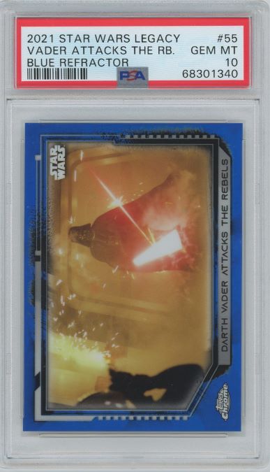 2021 Topps Chrome Star Wars Legacy Vader Attacks The Rebels Blue #55 #49/99 PSA 10