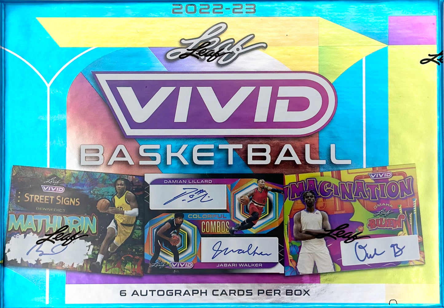 2022-23 Leaf Vivid Basketball Hobby Box- 6 autos per box