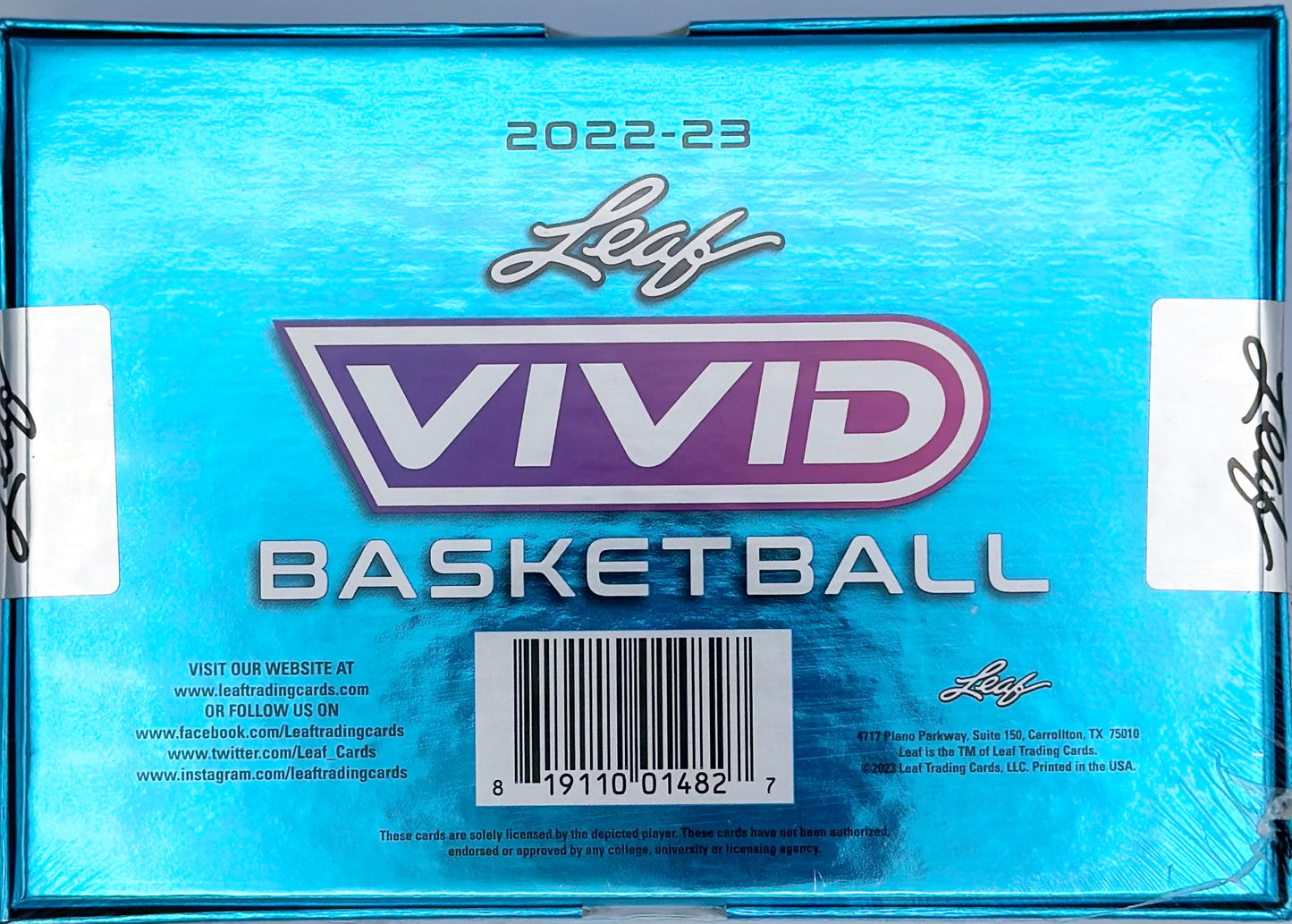 2022-23 Leaf Vivid Basketball Hobby Box- 6 autos per box