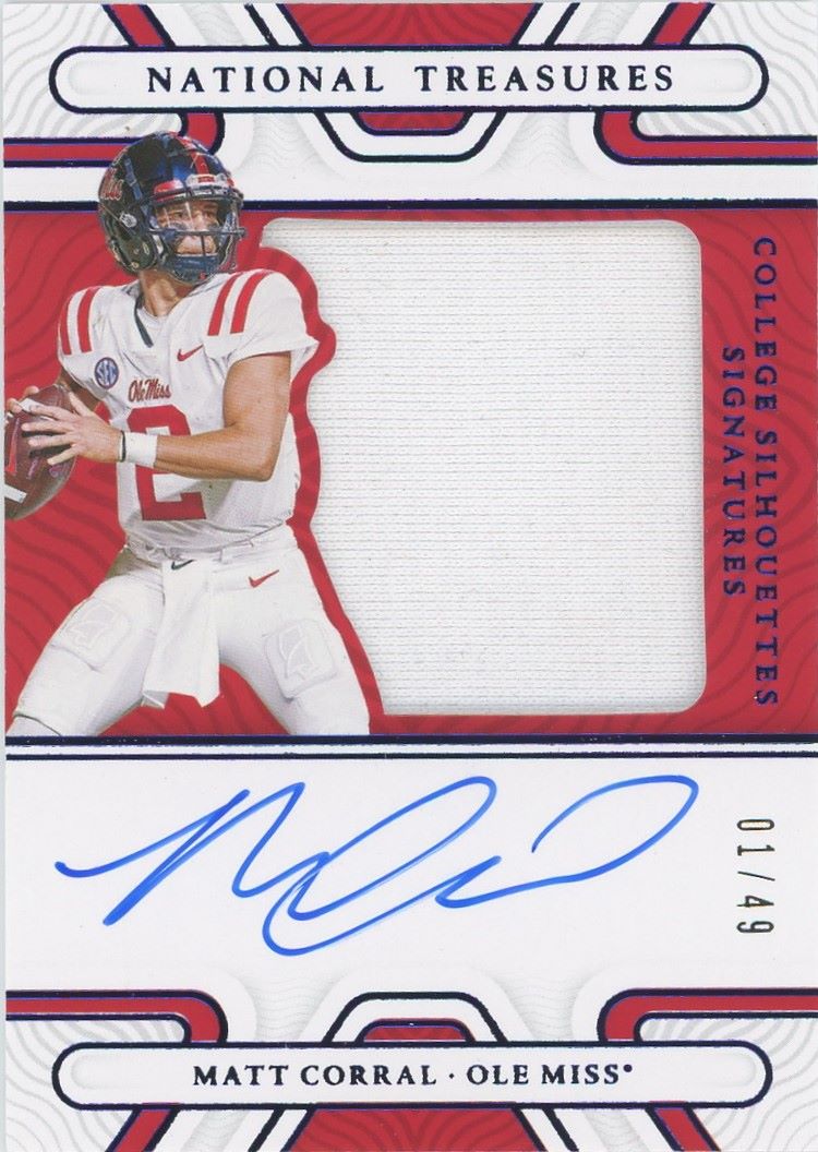 2022 National Treasures Collegiate Matt Corral Blue #1/49#SS-MCO