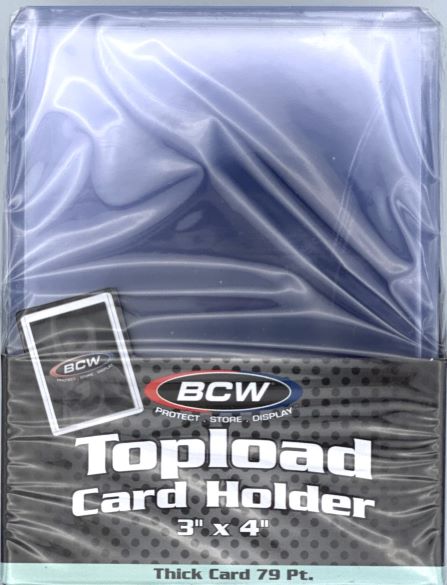 BCW 3X4 Thick Card Toploaders for up to 79pt 1 Pack of 25