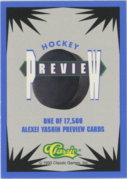 1993 Classic Alexi Yashin Preview #1 of 17500