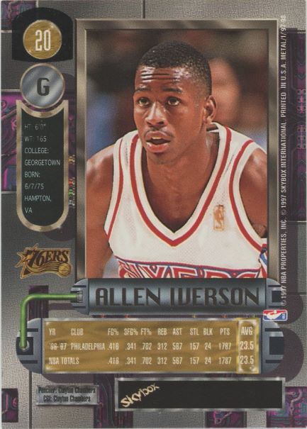 1997-98 Sky Box Allen Iverson Metal Universe #20