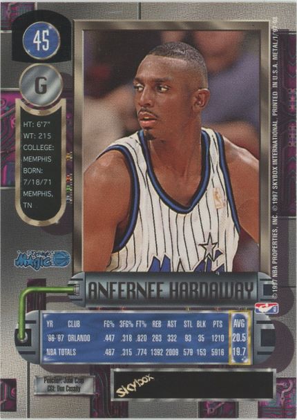 1997 Skybox Anfernee Hardaway Metal Universe #45