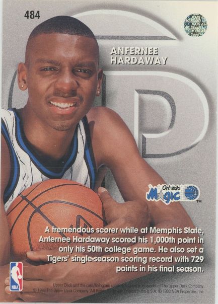 1993-94 Upper Deck Anfernee Hardaway Top Prospects #484