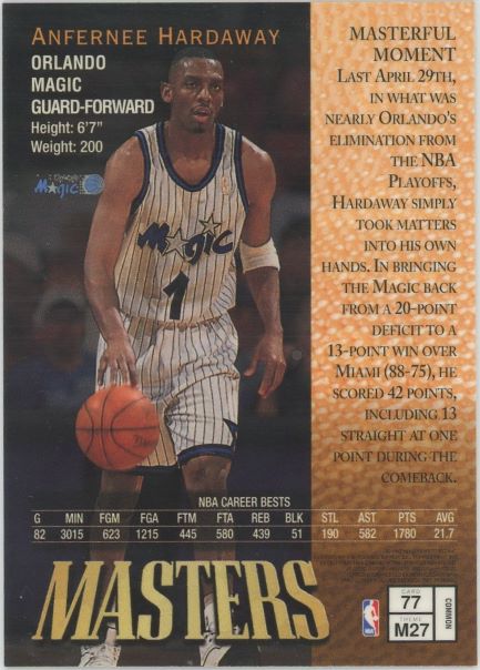 1997-98 Topps Finest Anfernee Hardaway Masters #77