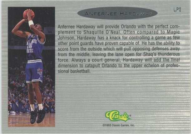 1993 Classic Anfernee Hardaway Rookie #1/74500 #LP2