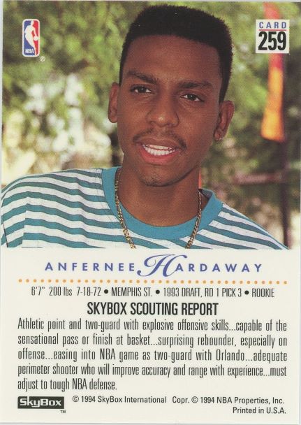 1993-94 Sky Box Premium Anfernee Hardaway Rookie #259