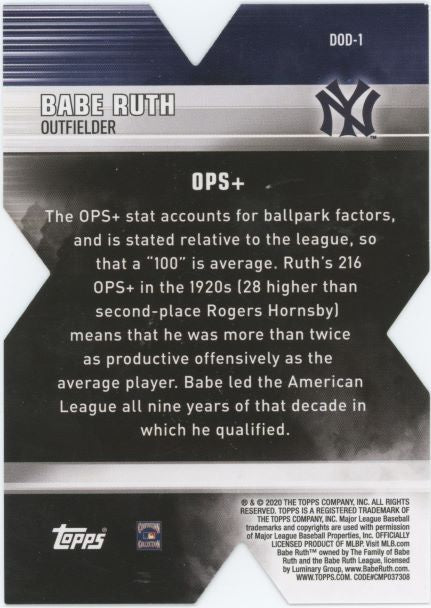 2020 Topps Babe Ruth Decade of Dominance #DOD-1