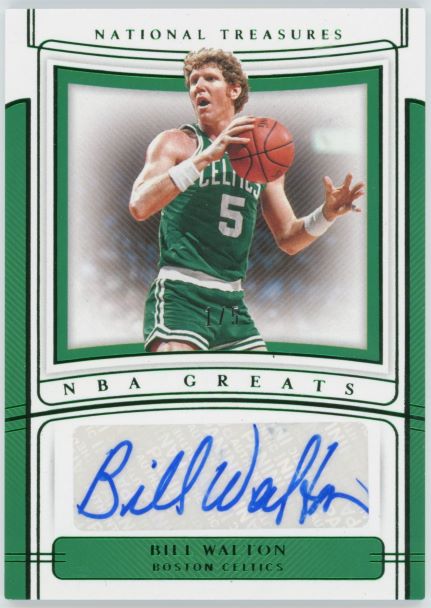 2019-20 National Treasures Bill Walton NBA Greats Emerald Auto #1/5