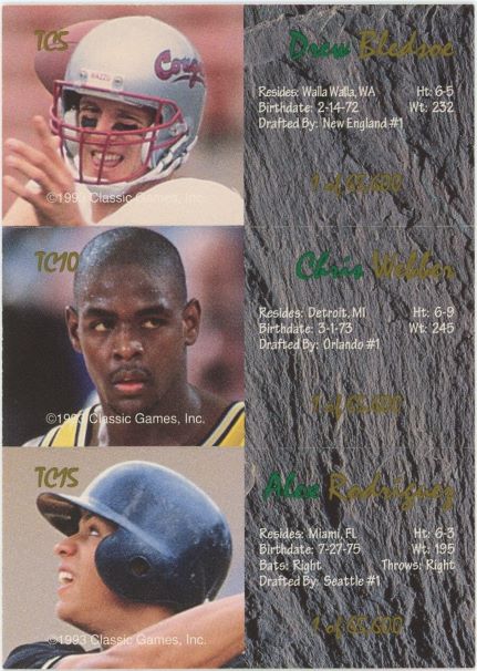 1993 Classic Drew Bledsoe/Chris Webber/Alex Rodriguez