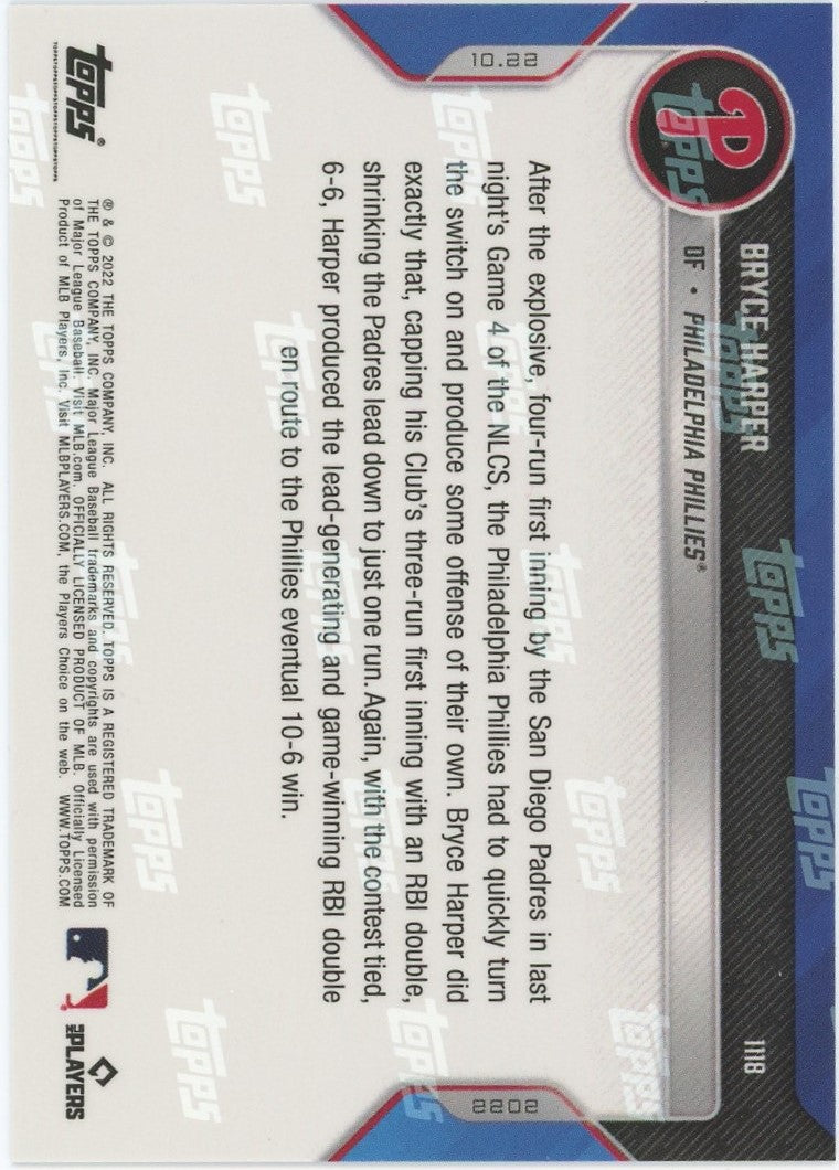 2022 Topps Now Bryce Harper NLCS #1118