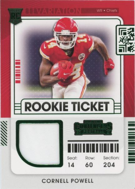 2021 Panini Contenders Cornell Powell Rookie Ticket Patch #RSV-CPO