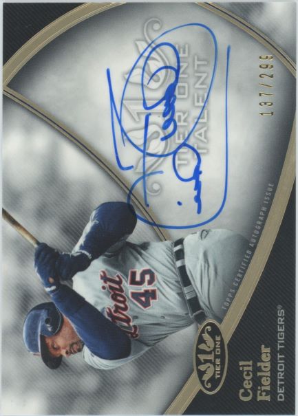 2020 Topps Tier One Cecil Fielder Tier One Talent Auto Auto #137/299